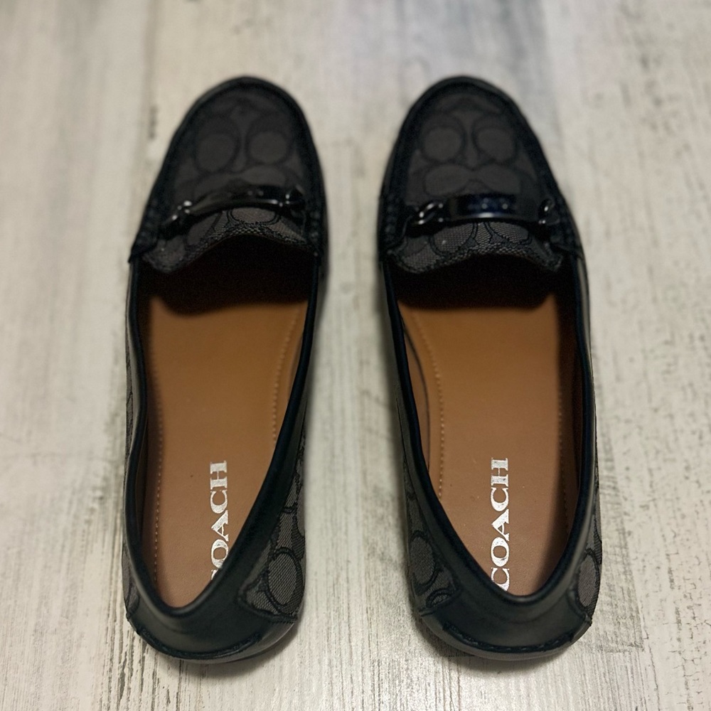 Coach Women's Black Signature Canvas Driving Loafers - Picture 5 of 6